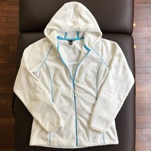 Eddie Bauer fleece hooded zip up jacket size M